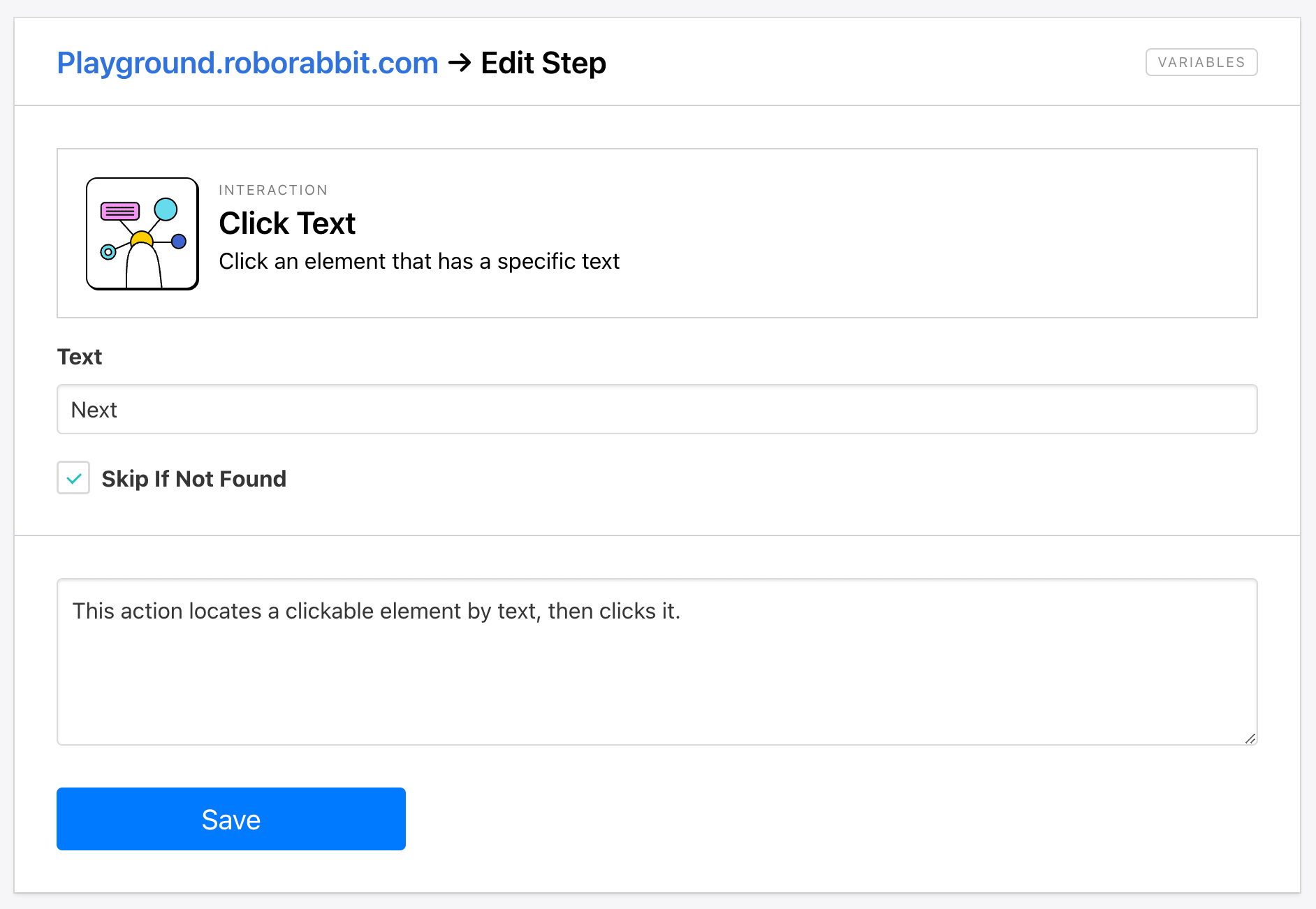 Screenshot of Roborabbit click text step