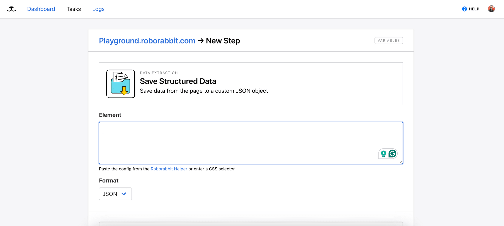 step 2 (save structured data)