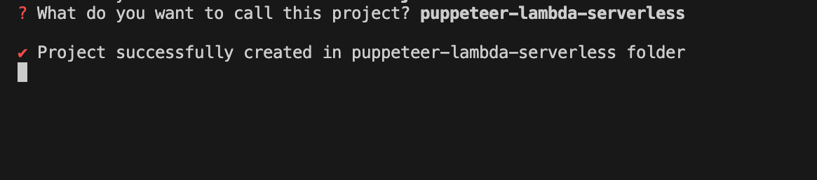 Serverless CLI - entering a name for the project.png