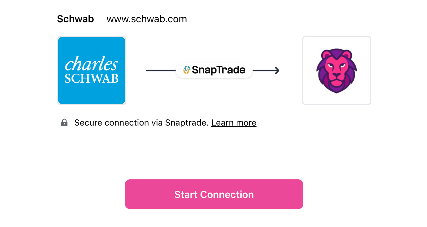 Broker Connection Charles Schwab and PinkLion