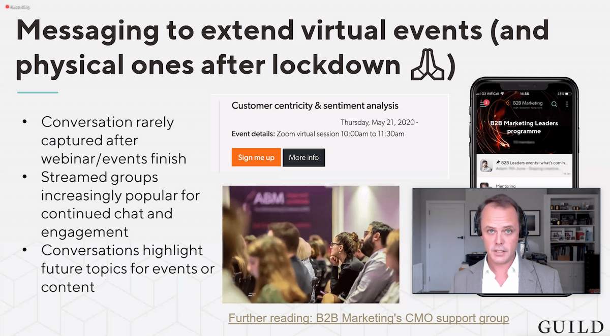Example of a Guild webinar on the Zoom platform