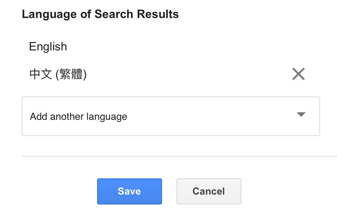 Language of Search Results