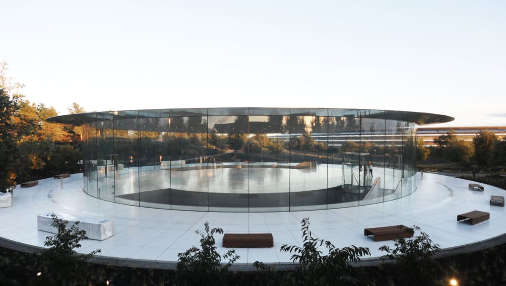 Exterior view of the Steve Jobs Theater