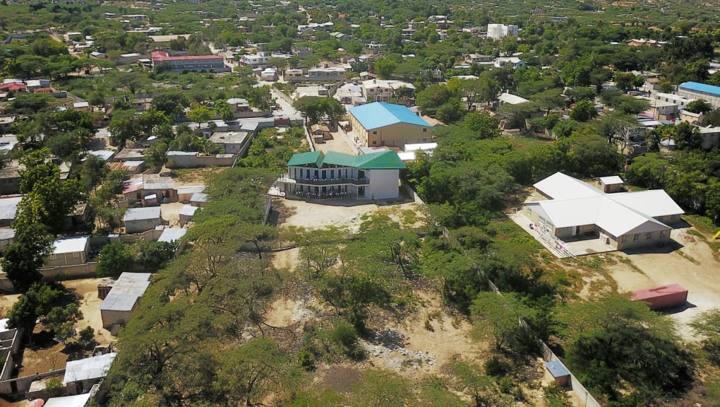 Aerial day time view of La Reference