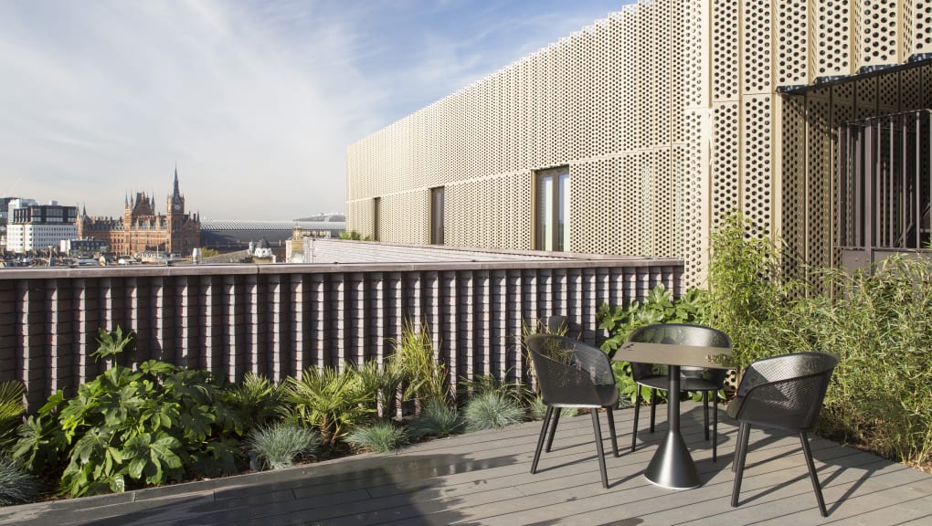 View of the roof top decking area at York House - Donna Gage