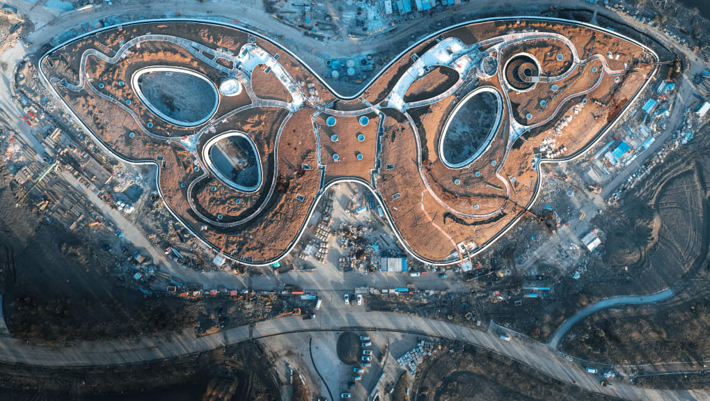 Aerial view of Century Pavilion