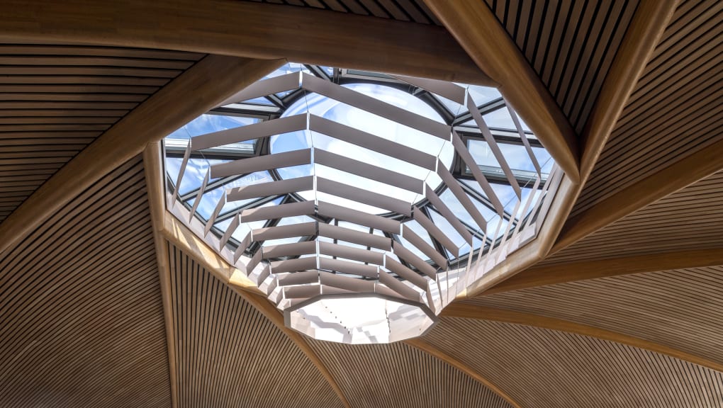 Interior view of the ceiling in the Le Dome