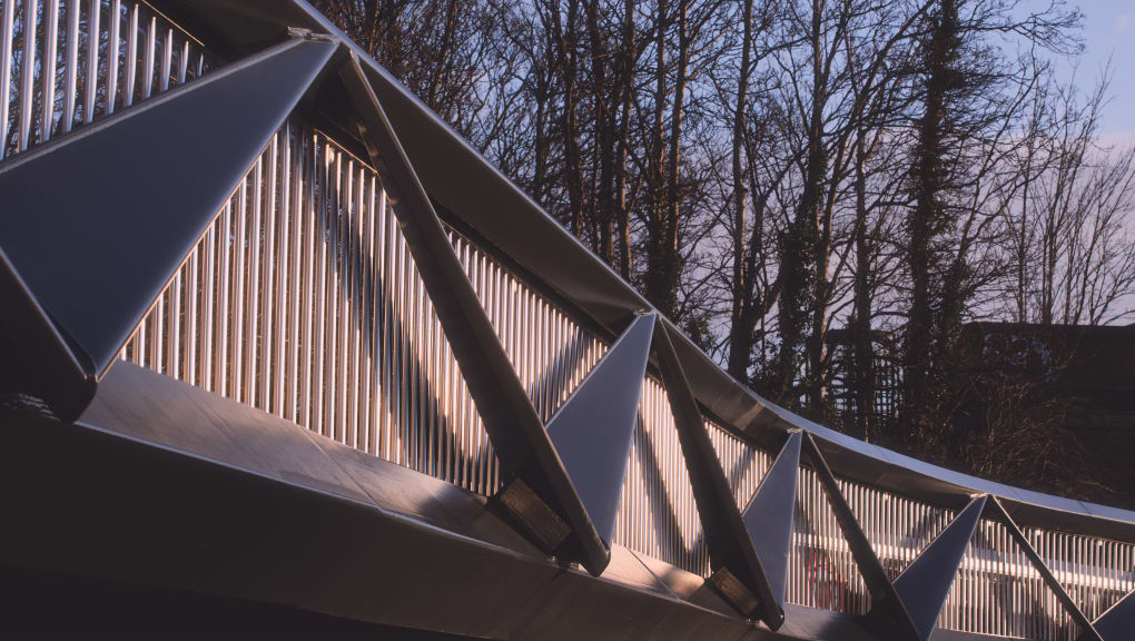 Close-up side view of Dukes Meadows Footbridge