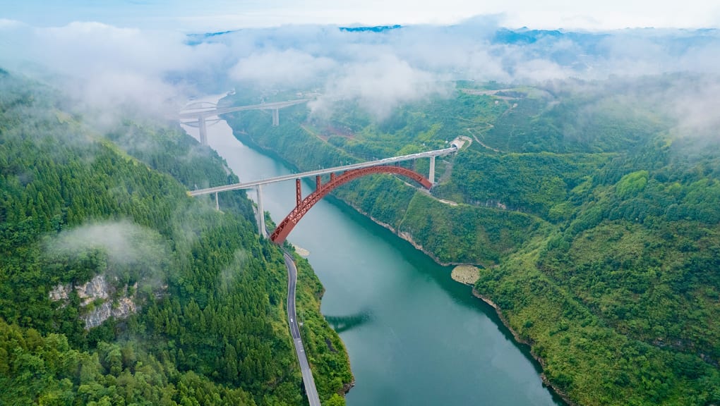 Youshui Bridge aerial view