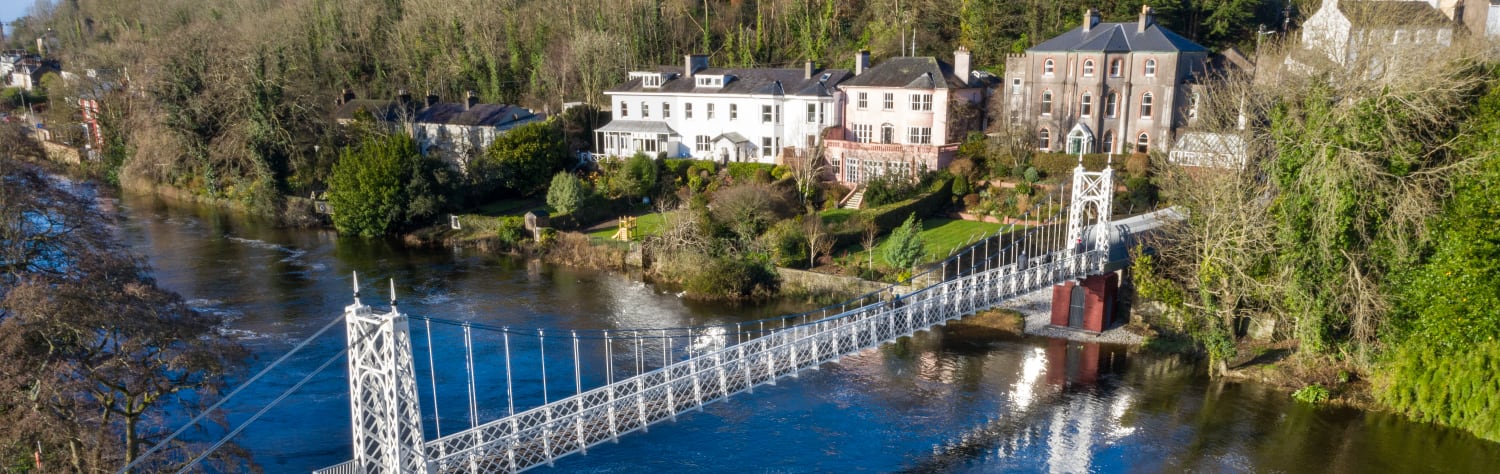 Aerial view of the Daley's bridge on a sunny day