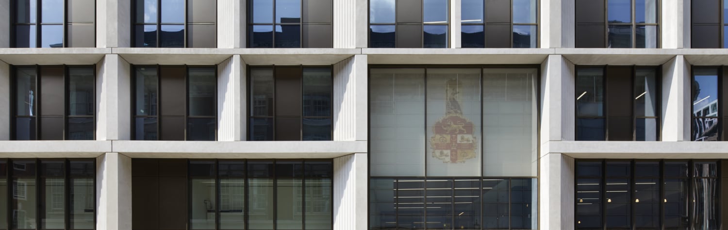 Exterior view of the entrance at the Royal College of Surgeon's Project