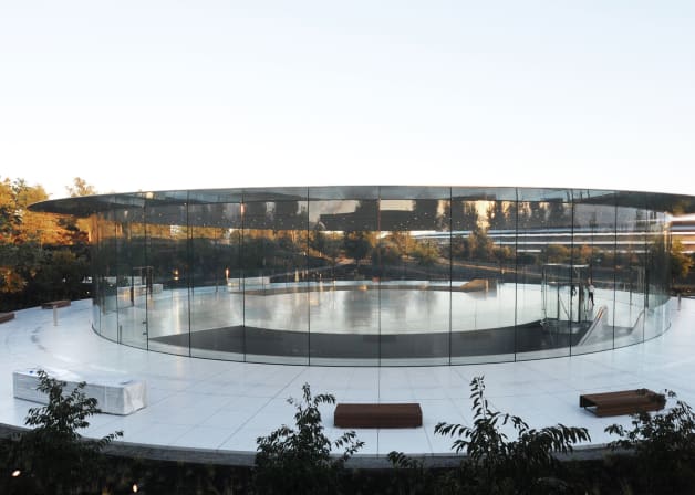 Exterior view of the Steve Jobs Theater