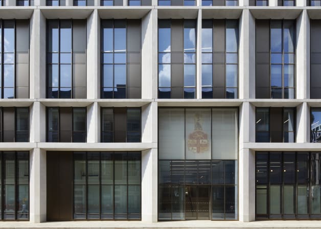 Exterior view of the entrance at the Royal College of Surgeon's Project