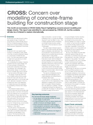 CROSS: Concern over modelling of concrete-frame building for construction stage