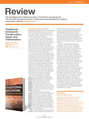 Book review: Traditional brickwork: Construction, repair and maintenance