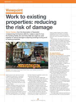 Viewpoint: Work to existing properties: reducing the risk of damage