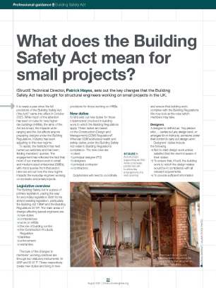 What does the Building Safety Act mean for small projects?