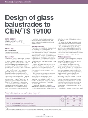 Design of glass balustrades to CEN/TS 19100