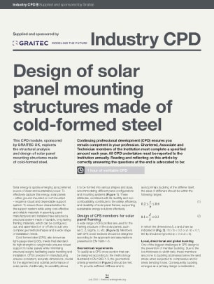 Industry CPD: Design of solar panel mounting structures made of cold-formed steel