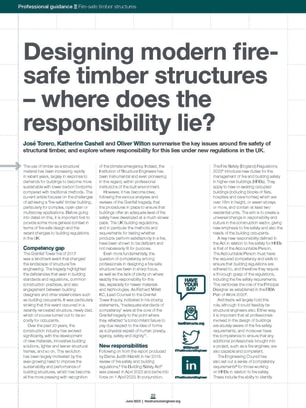 Designing modern fire-safe timber structures – where does the responsibility lie?
