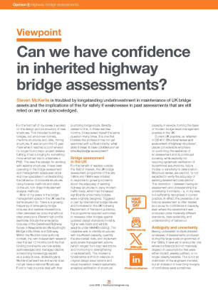 Viewpoint: Can we have confidence in inherited highway bridge assessments?