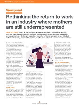 Viewpoint: Rethinking the return to work in an industry where mothers are still underrepresented