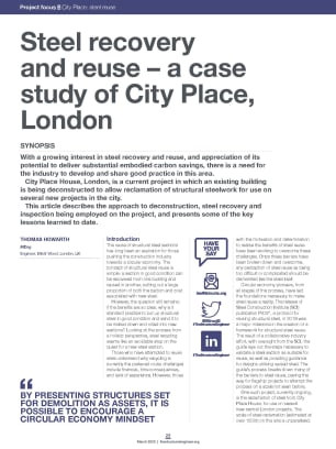 Steel recovery and reuse – a case study of City Place, London