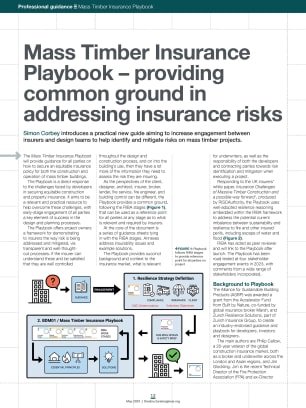 Mass Timber Insurance Playbook – providing common ground in addressing insurance risks