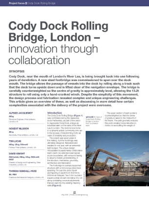 Cody Dock Rolling Bridge, London – innovation through collaboration