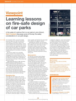 Viewpoint: Learning lessons on fire-safe design of car parks