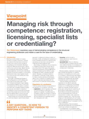 Viewpoint: Managing risk through competence: registration, licensing, specialist lists or credentialing?