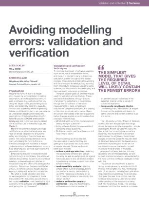 Avoiding modelling errors: validation and verification
