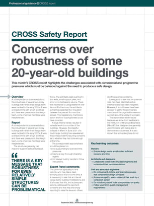 CROSS Safety Report: Concerns over robustness of some 20-year-old buildings