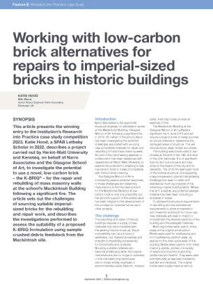 Working with low-carbon brick alternatives for repairs to imperial-sized bricks in historic buildings