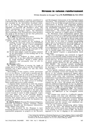 Stresses in Column Reinforcement. Written discussion on the paper by J. M. Plowman BSc PhD AMl