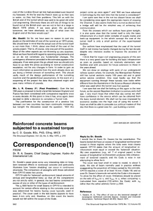 Correspondence (1) on Reinforced Concrete Beams Subjected to a Sustained Torque by C.D. Goode