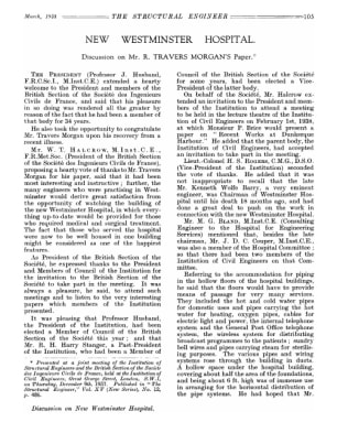 New Westminster Hopsital. Discussion on Mr. R. Travers Morgan’S Paper.