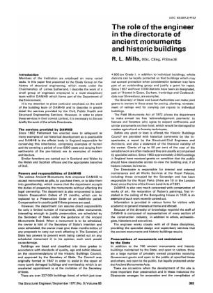 The Role of the Engineer in the Directorate of Ancient Monuments and Historic Buildings