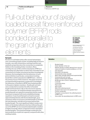 Pull-out behaviour of axially loaded basalt ﬁbre reinforced polymer (BFRP) rods bonded parallel to t