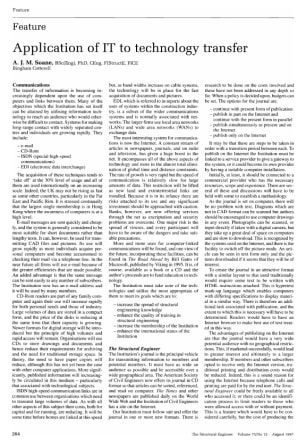 Application of IT to Technology Transfer
