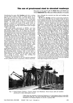 The Use of Prestressed Steel in Elevated Roadways. Discussion on the paper by E. V. Finn MlStructE A