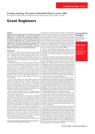 The James Sutherland History Lecture 2007: Great Engineers