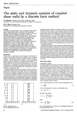 The Static and Dynamic Analysis of Coupled Shear Walls by a Discrete Force Method
