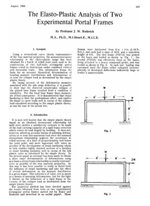 The Elasto-Plastic Analysis of Two Experimental Portal Frames