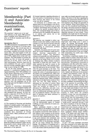 Examiners' Reports. Membership (Part 3) and Associate -Membership Examinations, April 1990)