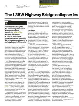 The I-35W Highway Bridge Collapse: lessons learned