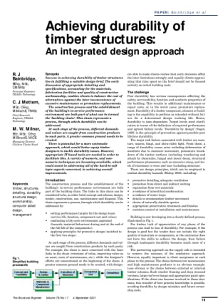 Achieving durability of timber structures: An integrated design approach