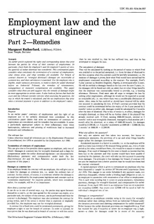 Employment Law and the Structural Engineer Part 2 - Remedies