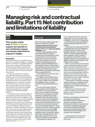 Managing risk and contractual liability. Part 11: Net contribution and limitations of liability