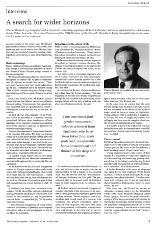 Interview. A Search for Wider Horizons